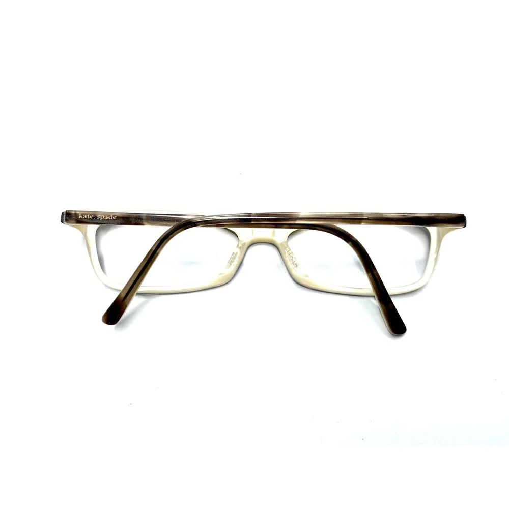 New Kate Spade Brown Beige Pearl Tortoise Cat Eye Glasses Italy Karen 51 16 130